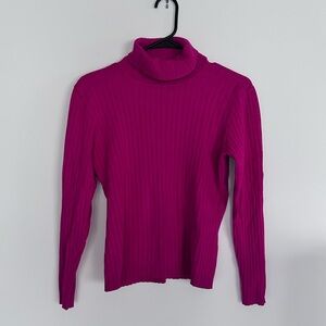 I.E. Hot Mama Pink Ribbed Turtleneck Size L
